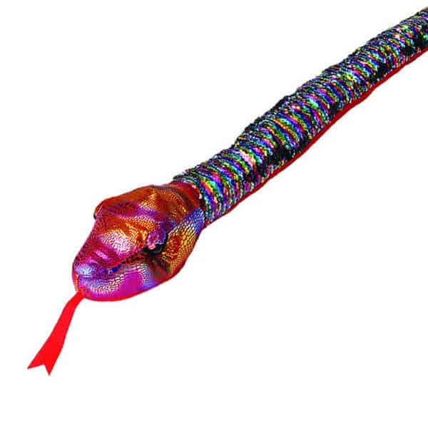 Snakess - Stuffed Blue Teal Sequin Rainbow Snake