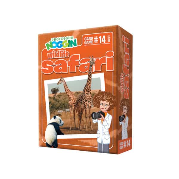 Professor Noggins Wildlife Safari Box with 30 trivia cards, die, and instructions