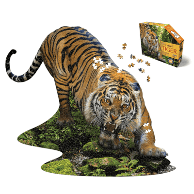 I AM Tiger X-Large Puzzle. Shaped like tiger body. 1000 pieces.