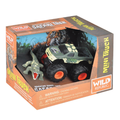 Image of animal print truck toy and crocodile figurine from Wild Republic