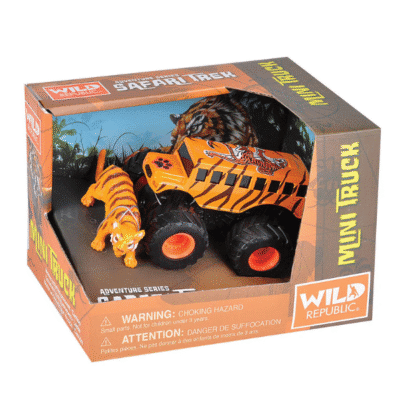 Image of animal print truck toy and tiger figurine from Wild Republic