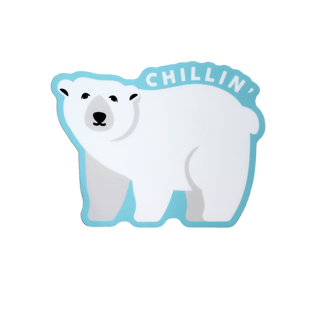 Chillin Polar Bear Image of a polar bear with chillin written above, made by stickers northwest