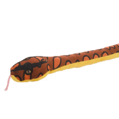 Image of a custom Edmonton Valley Zoo Rainbow Boa snake, made by wild republic