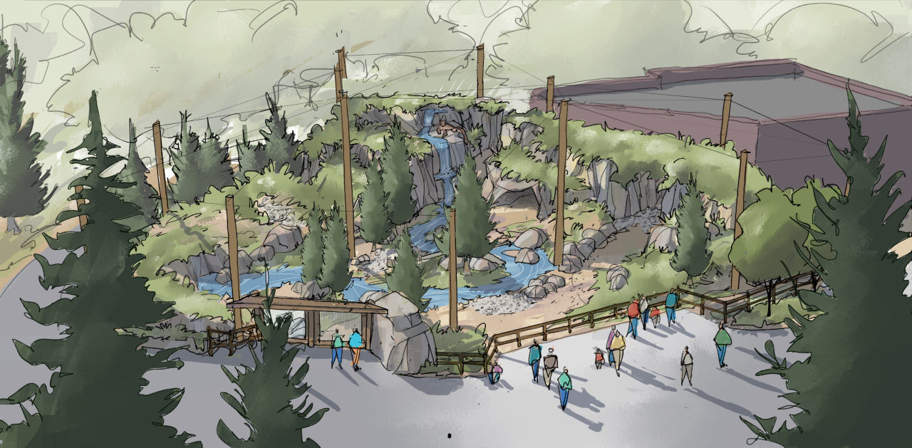 Project Carnivora Snow Leopard Habitat An artist's rendering of the new snow leopard habitat, a paret of Project Carnivora