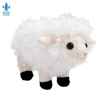 Image of an eco-friendly plush toy of a white sheep.