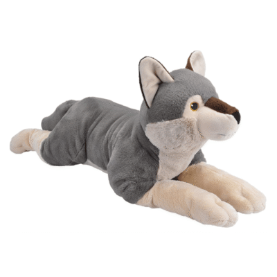 Image of large stuffed wolf plush toy
