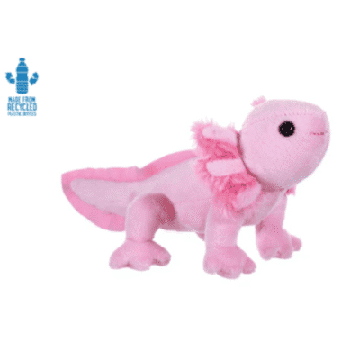 Image of pink axolotl stuffed toy.