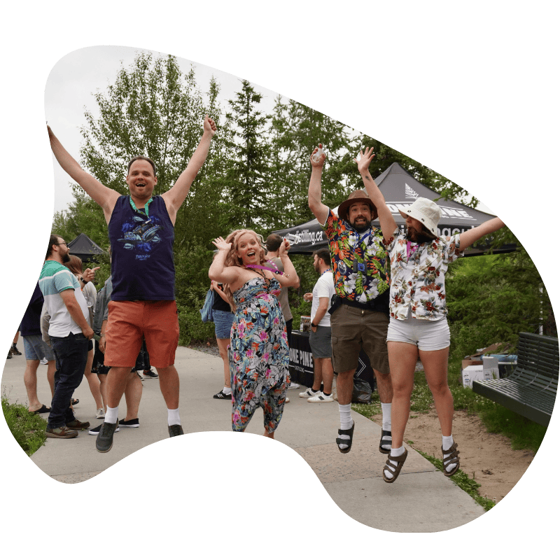 ZooBrewExcitement Zoobrew attendees jump with excitement